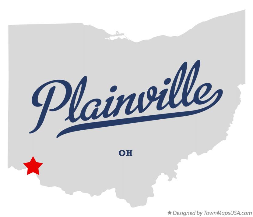 Map of Plainville, OH, Ohio