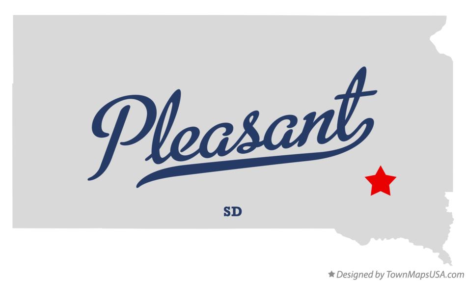 Map of Pleasant, Hanson County, SD, South Dakota