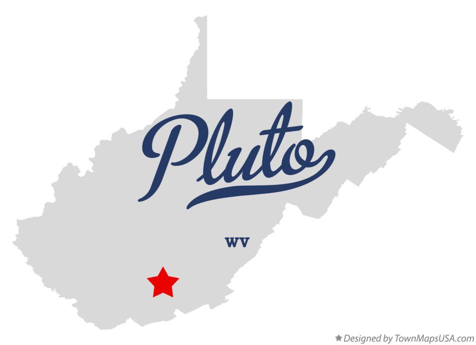 Map of Pluto, WV, West Virginia