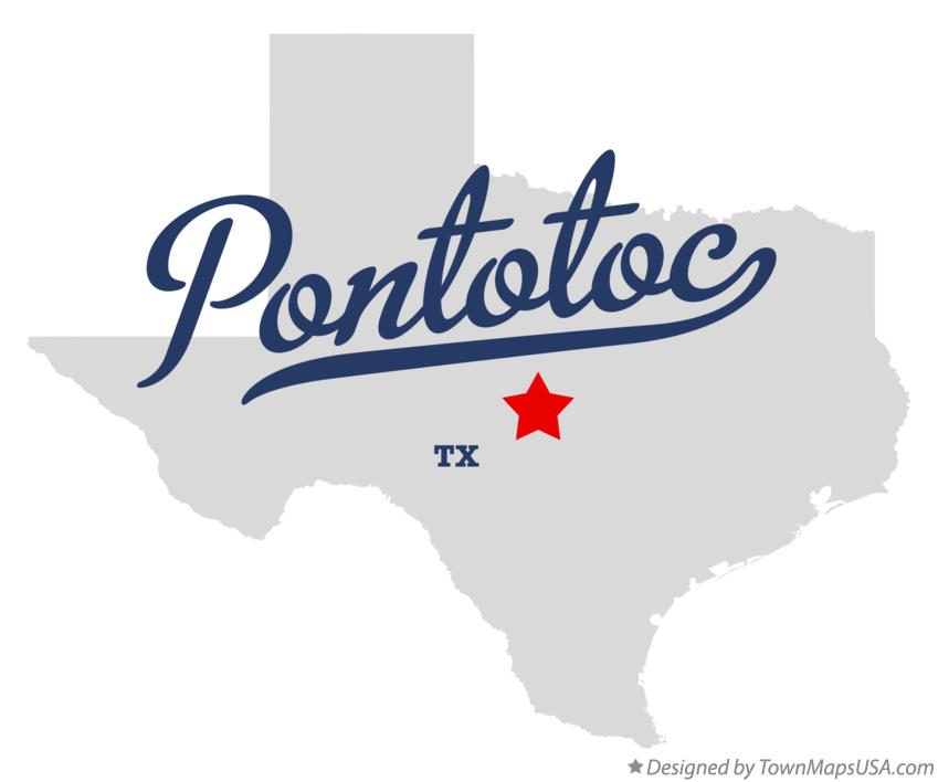 Map of Pontotoc, TX, Texas