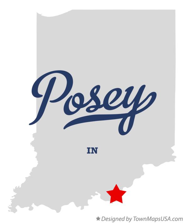 Map of Posey, Harrison County, IN, Indiana