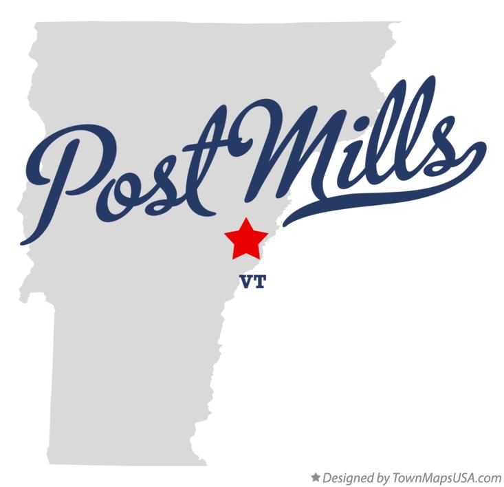 Map of Post Mills, VT, Vermont