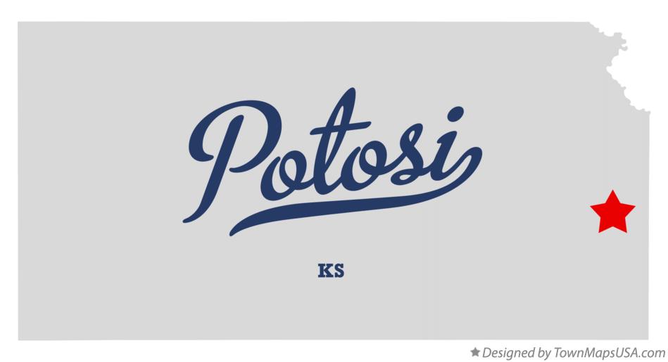 Map of Potosi, KS, Kansas