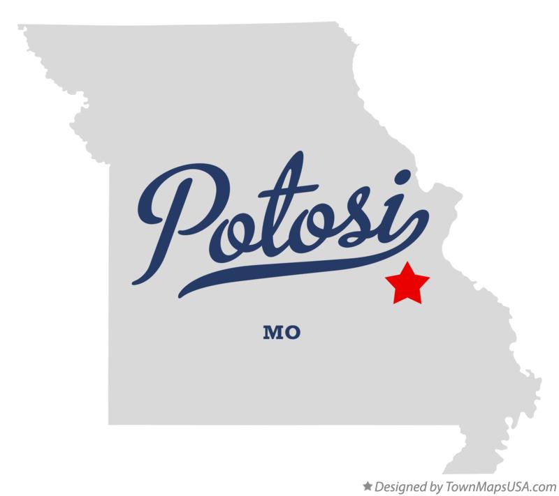 Map of Potosi, MO, Missouri