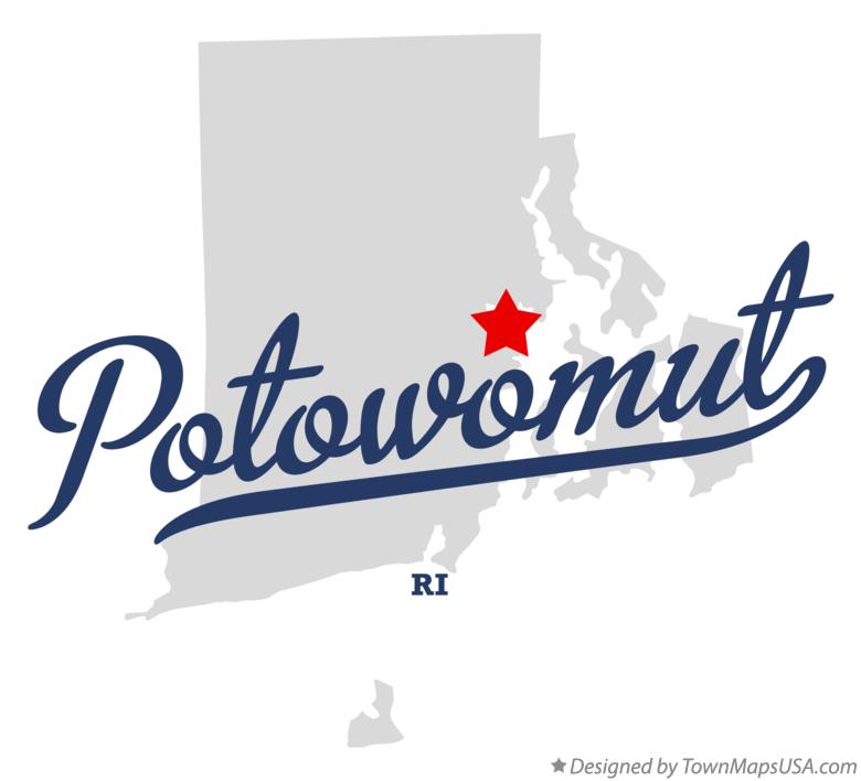 Map of Potowomut, RI, Rhode Island