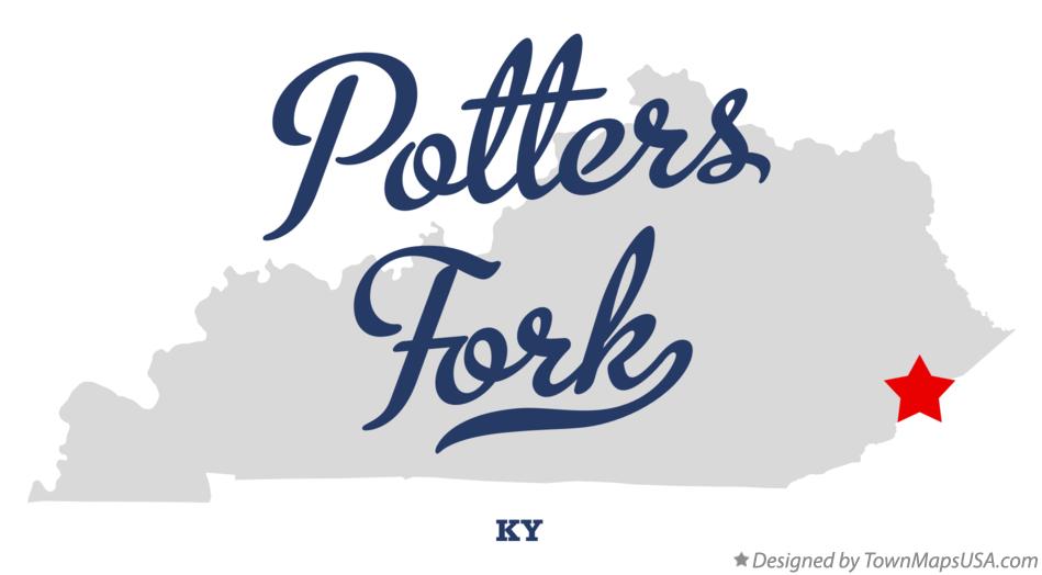 Map of Potters Fork, KY, Kentucky