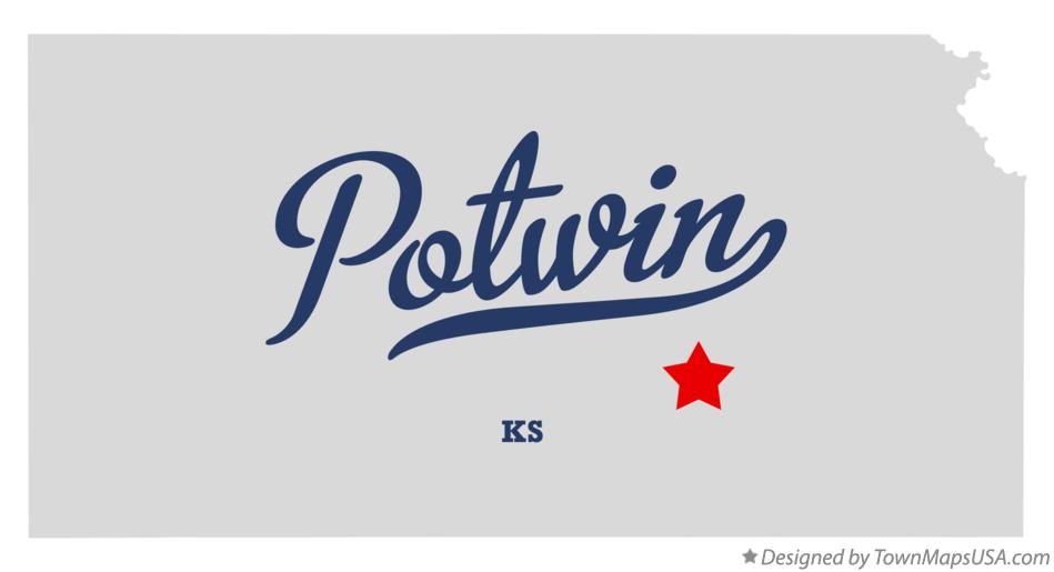 Map of Potwin, KS, Kansas