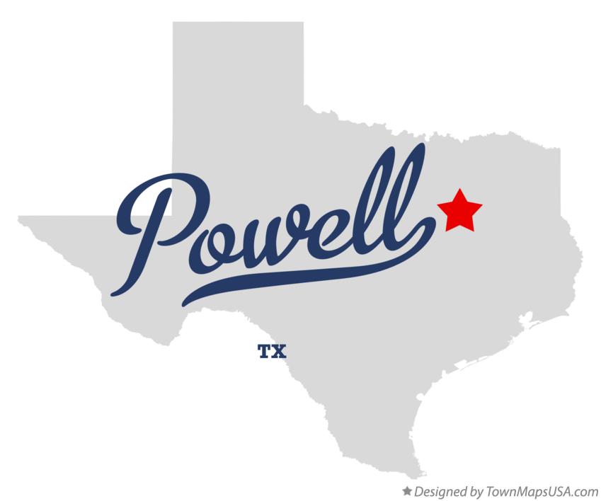 Map of Powell, TX, Texas