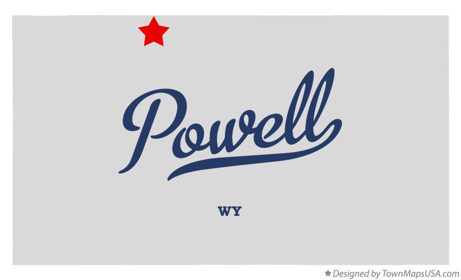 Map of Powell, WY, Wyoming