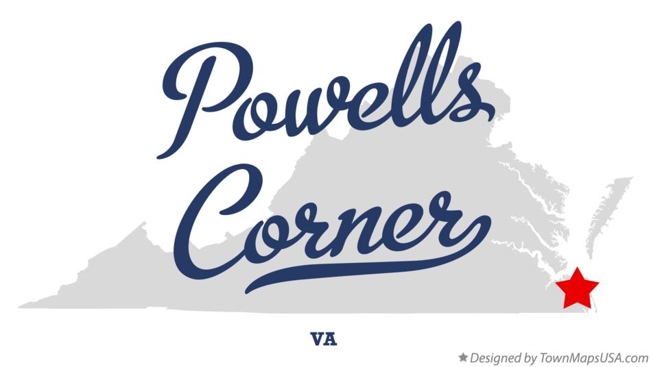Map of Powells Corner, VA, Virginia