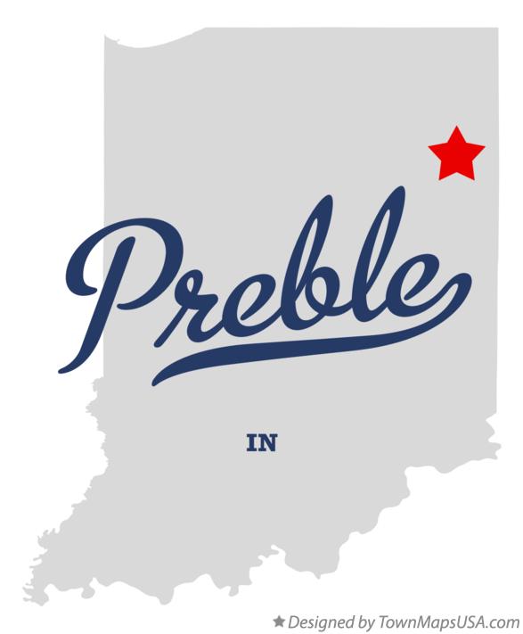 Map of Preble, IN, Indiana