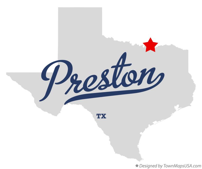Map of Preston, TX, Texas
