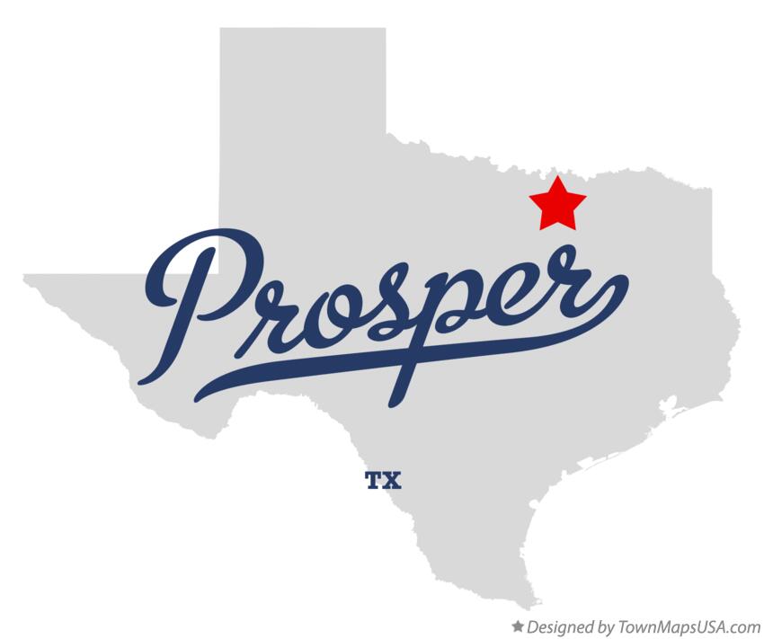 Map of Prosper, TX, Texas