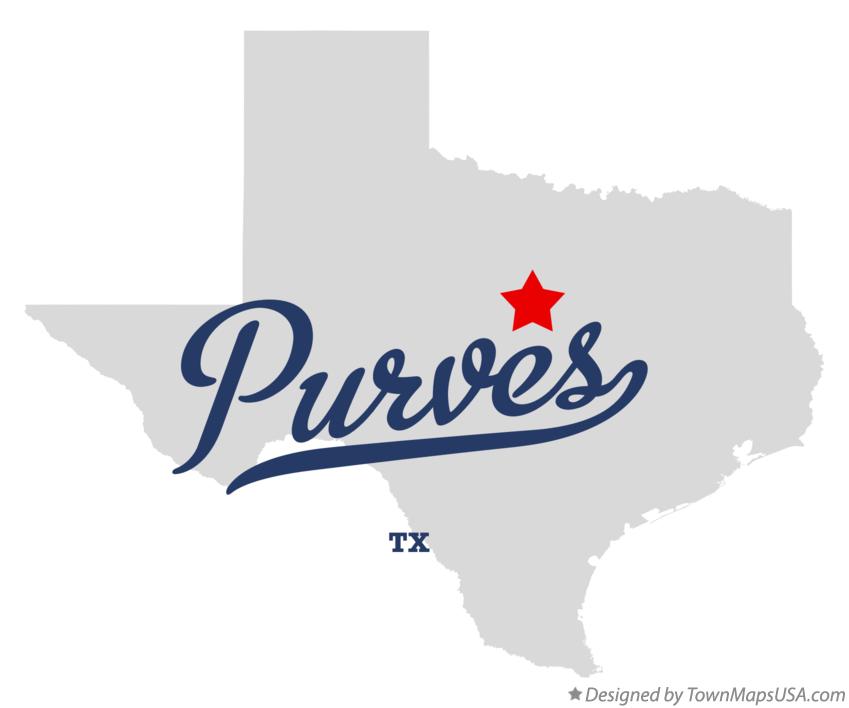 Map of Purves, TX, Texas