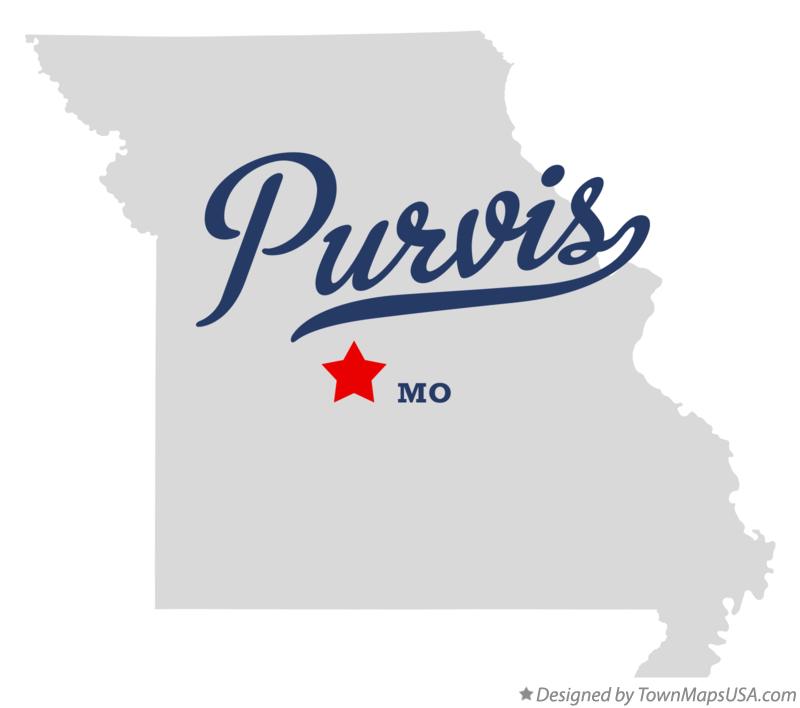 Map of Purvis, MO, Missouri