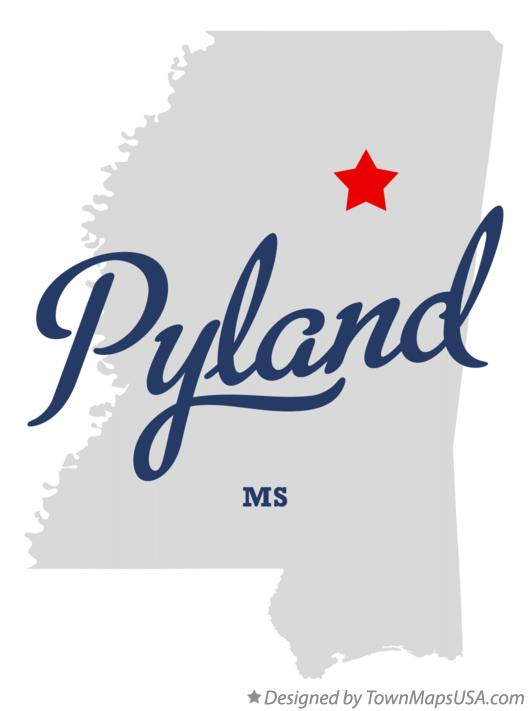 Map of Pyland, MS, Mississippi