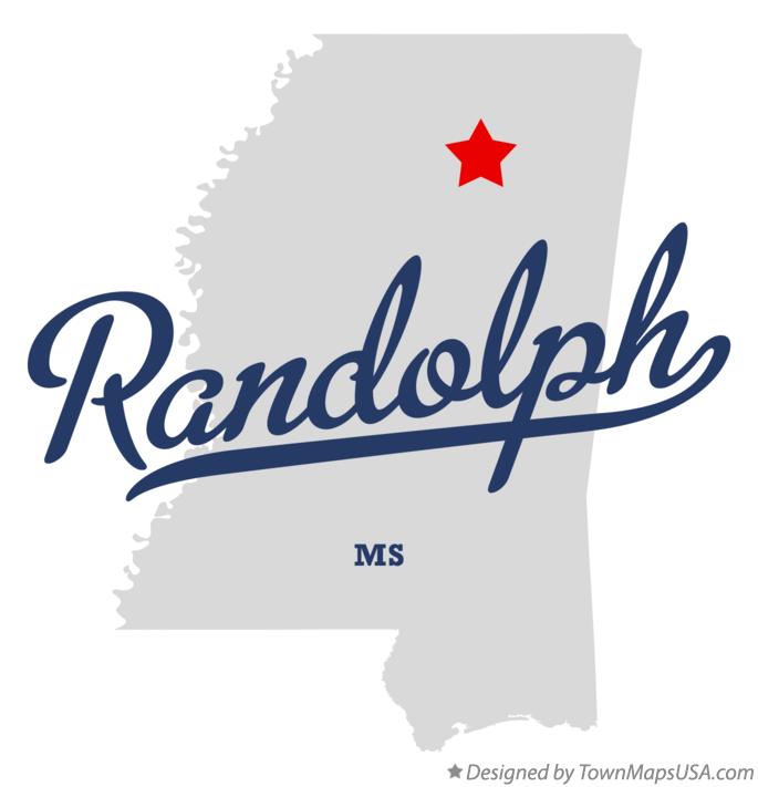 Map of Randolph, MS, Mississippi