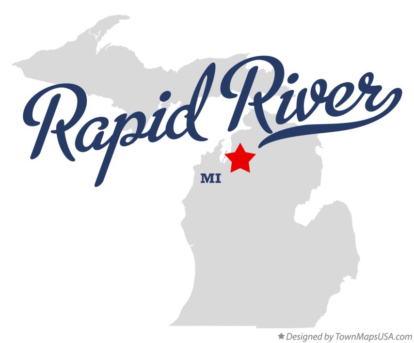 Map of Rapid River, Kalkaska County, MI, Michigan