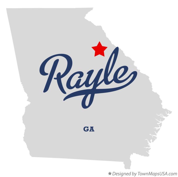 Map of Rayle, GA,