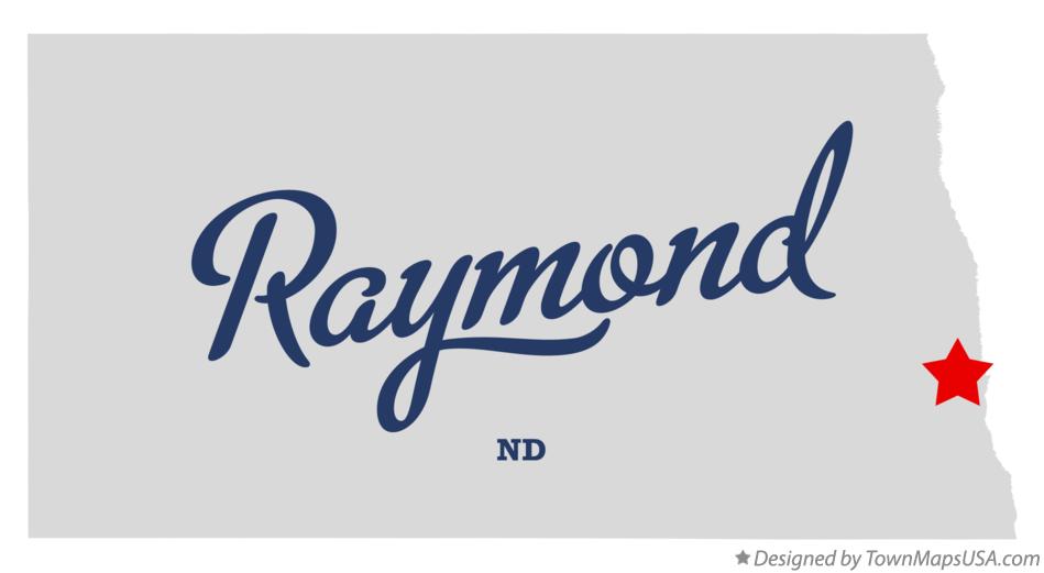 Map of Raymond, ND, North Dakota