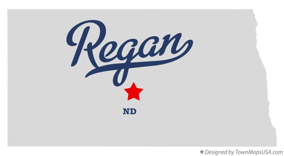 Map of Regan, ND, North Dakota