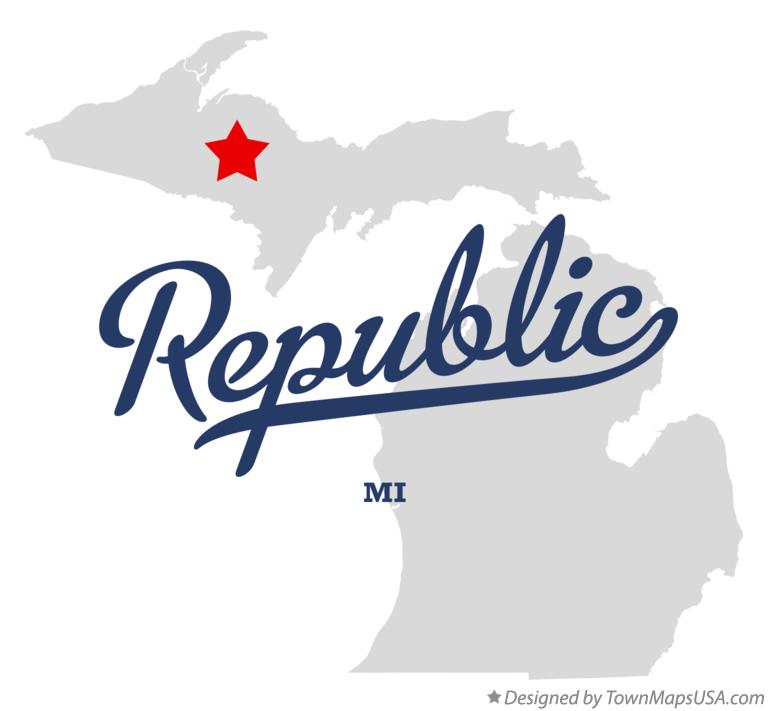 Map of Republic, MI, Michigan