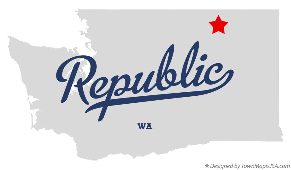 Map of Republic, WA, Washington