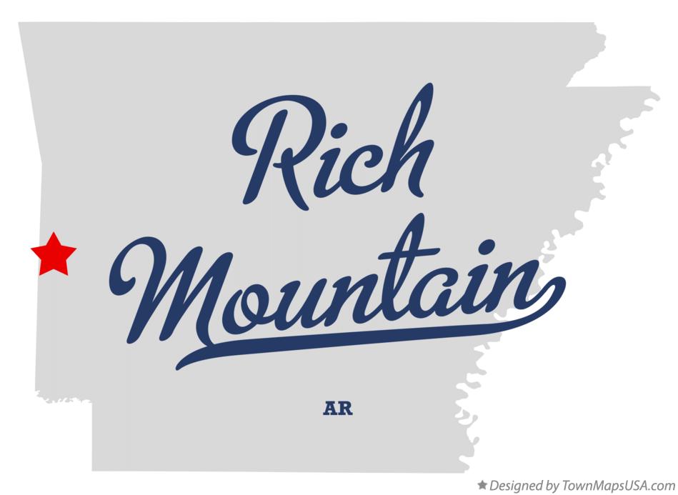 Map of Rich Mountain, AR, Arkansas