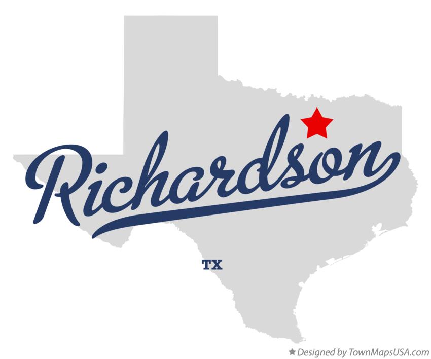 Map of Richardson, TX, Texas