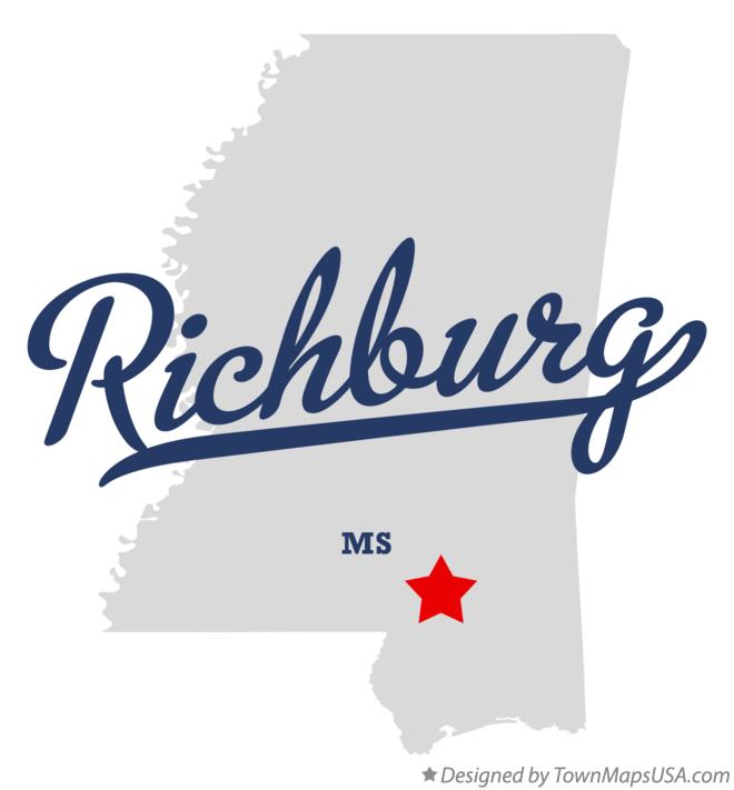 Map of Richburg, MS, Mississippi