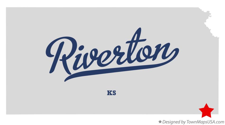 Map of Riverton, KS, Kansas