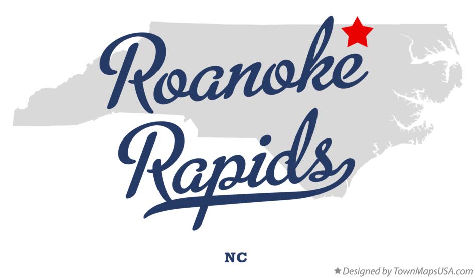 Map of Roanoke Rapids, NC, North Carolina