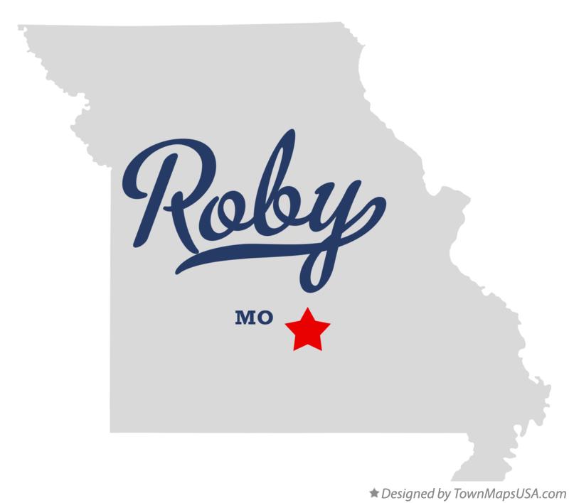 Map of Roby, MO, Missouri