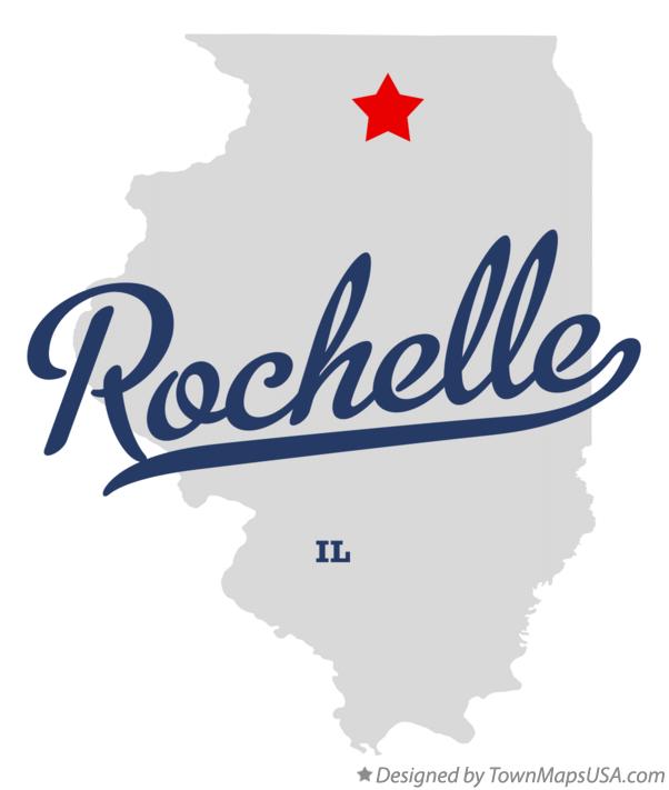 Map of Rochelle, IL, Illinois