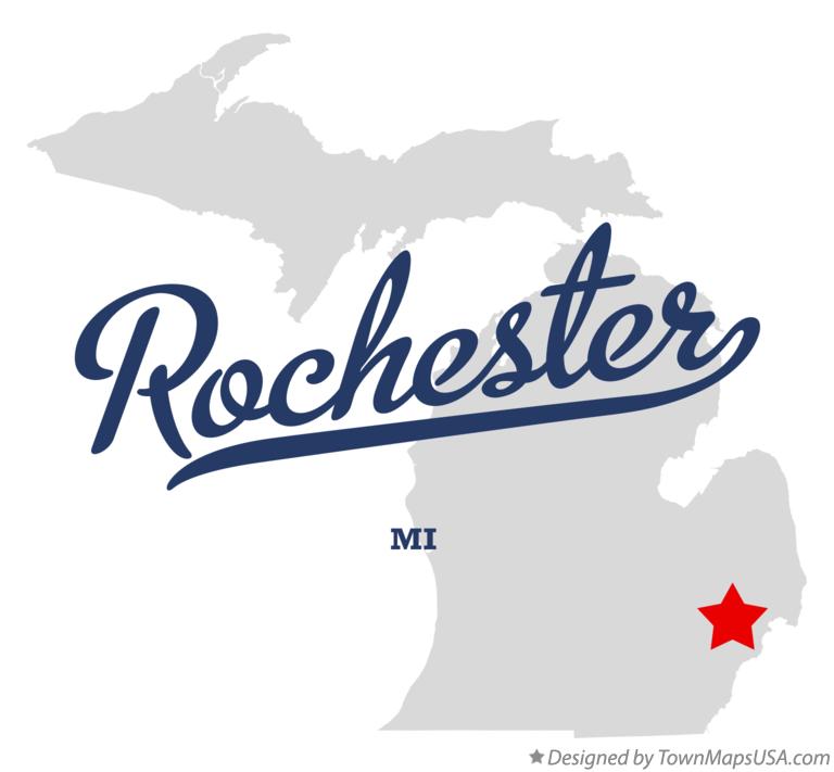 Map of Rochester, MI, Michigan