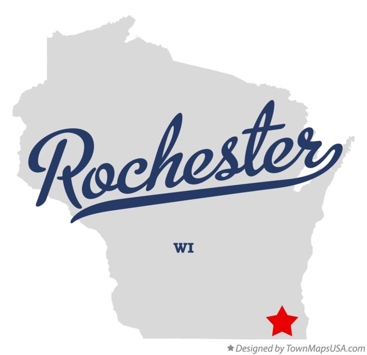 Map of Rochester, WI, Wisconsin