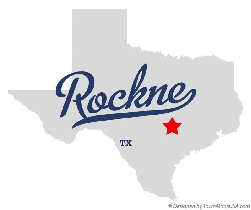 Map of Rockne, TX, Texas