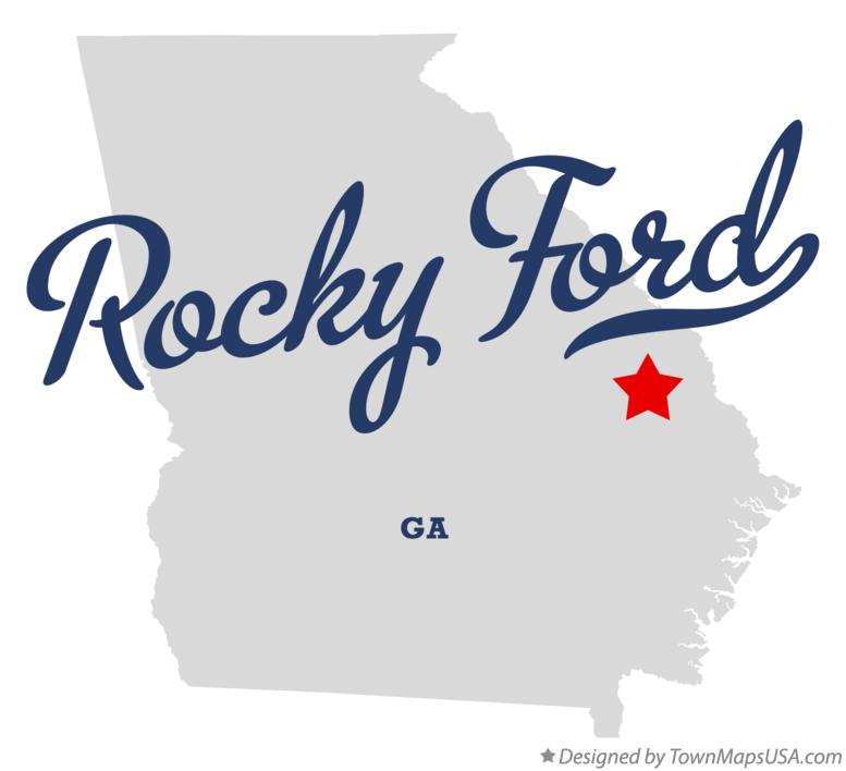 Map of Rocky Ford, GA,