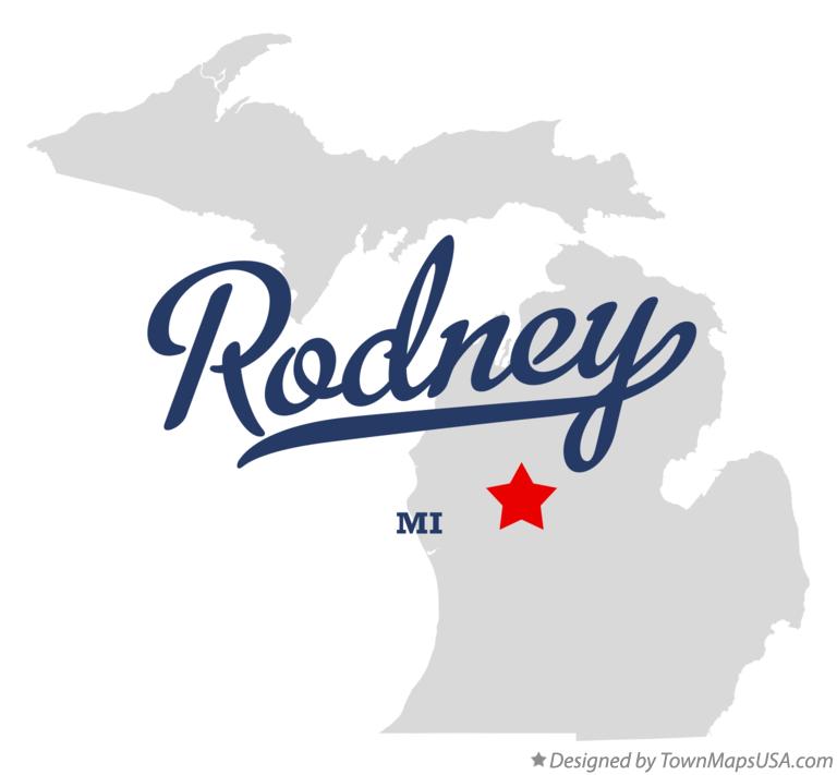 Map of Rodney, MI, Michigan
