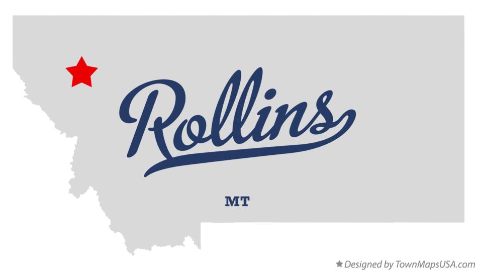 Map of Rollins, MT, Montana