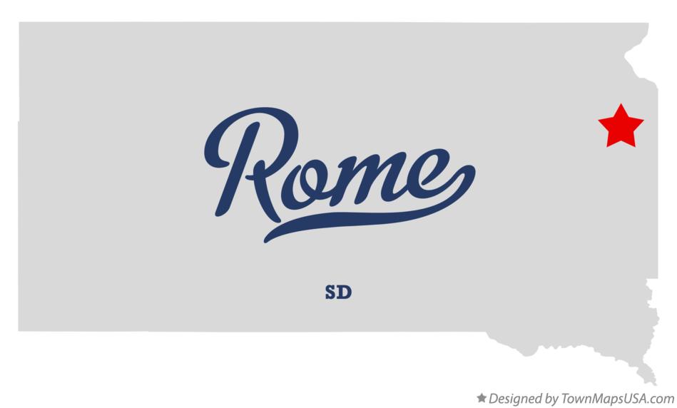Map of Rome, Deuel County, SD, South Dakota