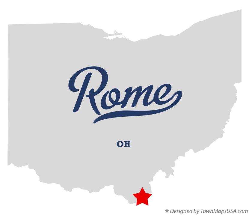 Map of Rome, Lawrence County, OH, Ohio