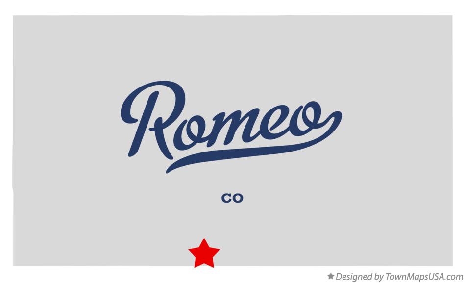 Map of Romeo, CO, Colorado