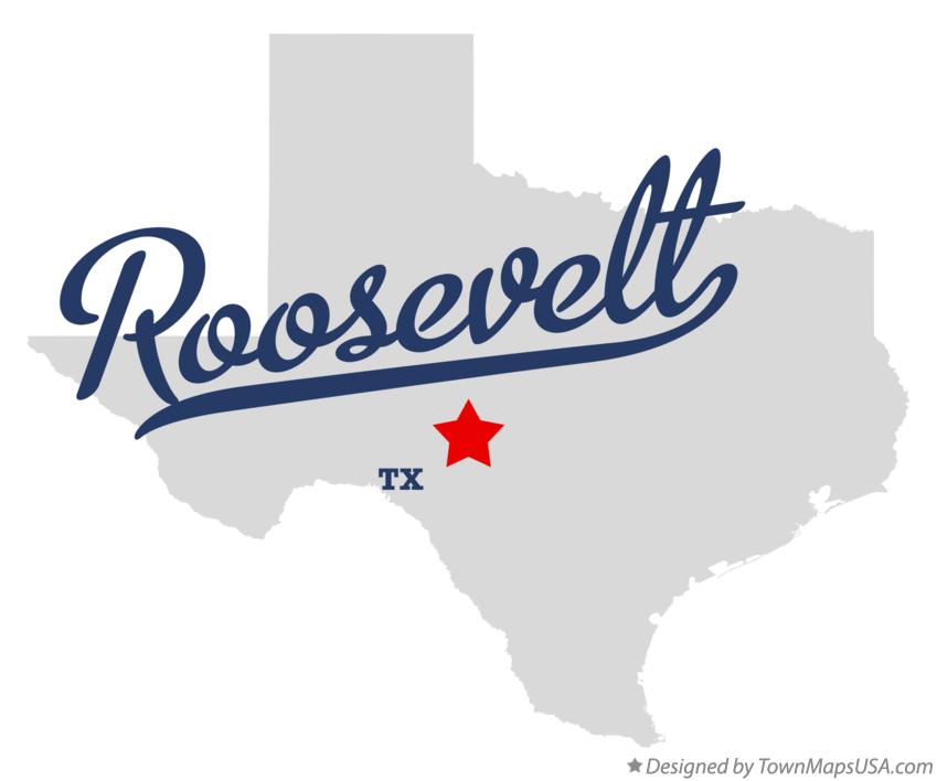 Map of Roosevelt, TX, Texas
