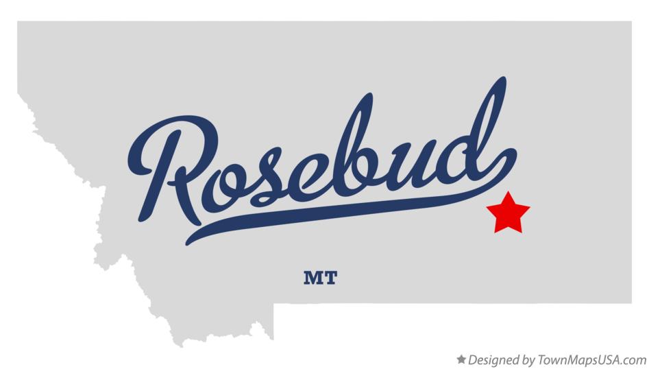 Map of Rosebud, MT, Montana