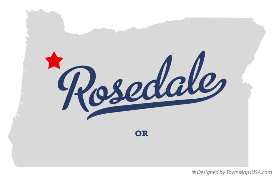 Map of Rosedale, OR, Oregon