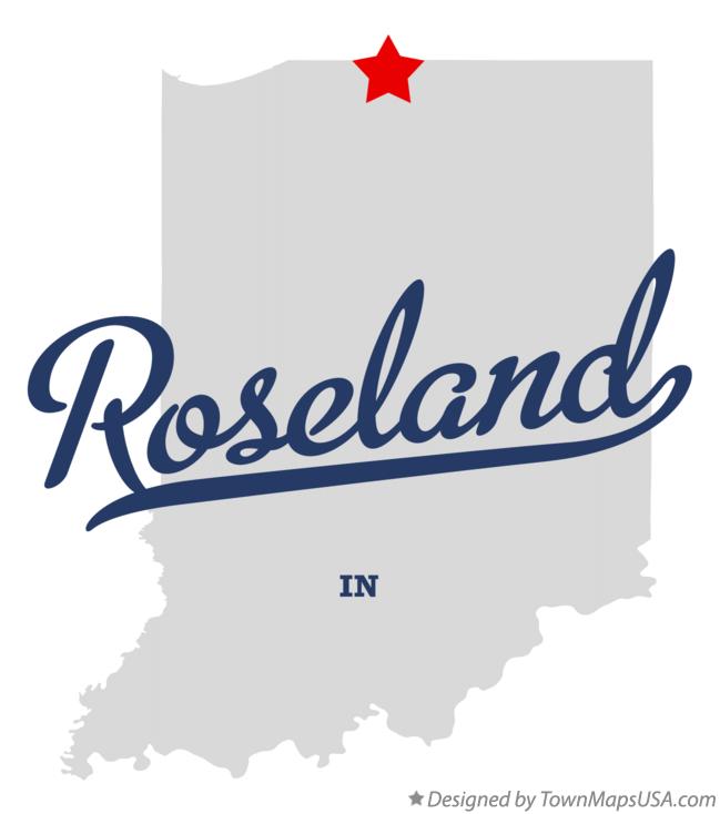 Map of Roseland, IN, Indiana