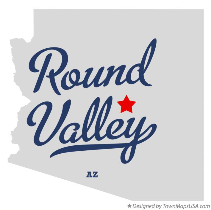 Map of Round Valley, AZ, Arizona
