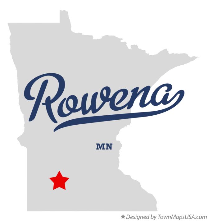 Map of Rowena, MN, Minnesota