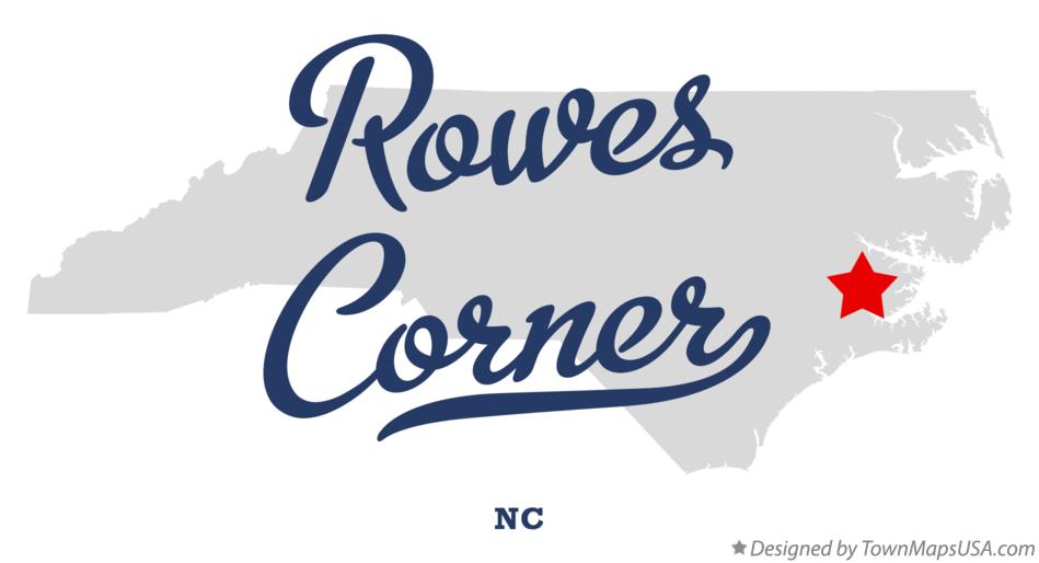 Map of Rowes Corner, NC, North Carolina